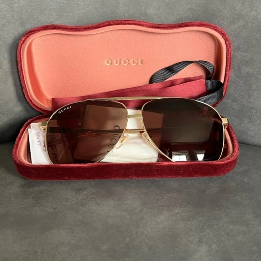 GUCCI AVIATOR SUNGLASSES GG1677S 002 | GOLD NWT